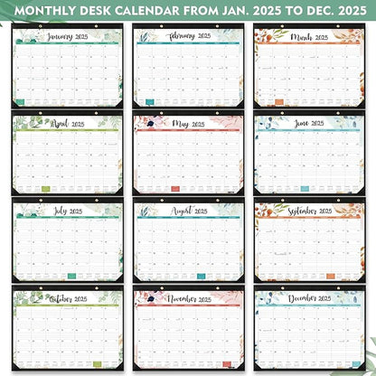 Desk Calendar 2025-2025 Desk Calendar Large 22'' x 17'', from January 2025 to December 2025, 12 Monthly Desk/Wall Calendar, Large Space for Writing with Protect Corner
