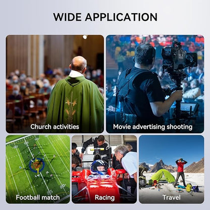 Came-TV Kuminik8 1.9GHz Wireless Intercom Headset System Noise Cancellation Zero Latency Full Duplex 5 Person Team Communication with Hardcase for Church Boating TV Film Production Drone