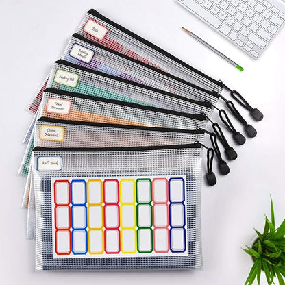 Mesh Zipper Pouch, 6PCS Waterproof Plastic Mesh ZipperBag, A5 Size Tear-Resistant Document Pouch, Extra Large Zip File Bags, for School Office Supplies Home Travel Storage(9.4×7.1 Inch)