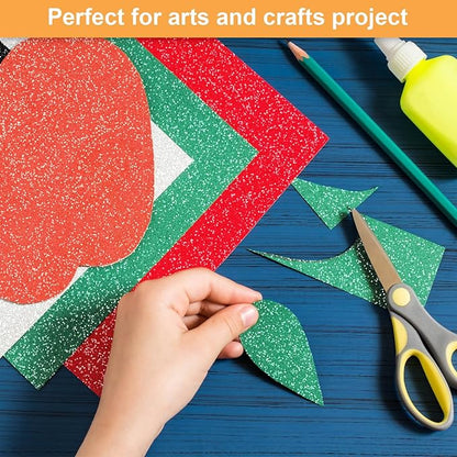 40 Sheets 20 Colors Glitter Cardstock, BetyBedy Cricut Paper Cardstock, No-Shed Sparkly Glitter, A4 Glitter Paper for Arts and Crafts - Card Making, Scrapbooking, DIY Projects