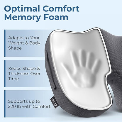 5 STARS UNITED Seat Cushion for Desk Chair - Tailbone, Coccyx Sciatica Pain Relief - Office Chair Cushions - Wheelchair Cushions - Car Seat Cushions - Pressure Relief Lifting Cushions