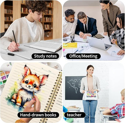 Spiral Journal Notebook, A5 Cute Notebooks for Women Men, College Ruled Hardcover Notebook for Work & Note Taking, 60 Pages Double-Wire Journals for Writing Colorful Dog Paws
