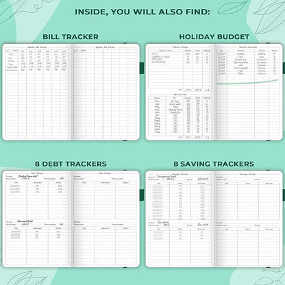 GoGirl Budget Planner – Monthly Financial Planner Organizer Budget Book. Expense Tracker Notebook Journal to Control Money, Compact (Emerald)