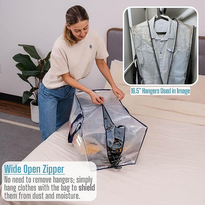 VENO 4 Pack Moving Bags w/Backpack Straps, Moving Boxes & Storage Bins Alternative, Packing Supplies, Camping Accessories Totes for Storage, Dorm Room Essentials Storage Bags (Clear, 4 Pack)