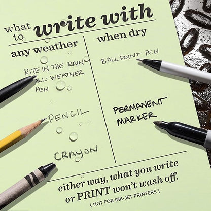 Rite In The Rain Weatherproof Copier Paper, 8.5" x 11", 20# Green, 200 Sheet Pack (No. 9511)