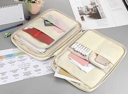 BTSKY New Multi-functional A4 Document Bags Portfolio Organizer-Travel Pouch Zippered Case for Ipads, Notebooks,Documents