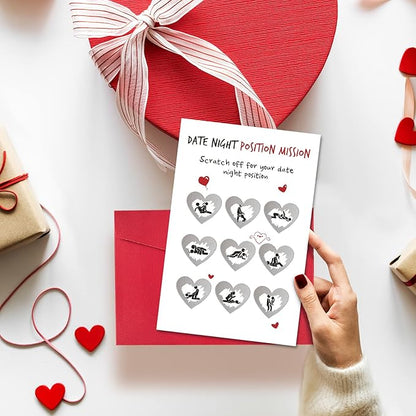 Ogeby Funny Valentines Day Scratch Card for Boyfriend Husband, Naughty Valentines Day Gifts for Men Him Couple, Humor Date Night Scratch Card Gifts
