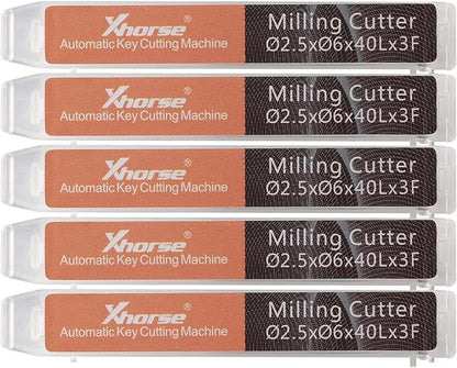 Xhorse 5 PCS Original 2.5mm Milling Cutter for Condor XC-Mini Plus/Plus II/XC-002 and Dolphin XP005/XP005L/XP007 Key Cutting Machine (2.5mm)