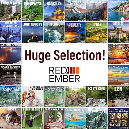 RED EMBER Siberian Husky Puppies 2024 Wall Calendar 12 Month | 12" x 24" Open | Thick & Sturdy Paper | Giftable | Calendar 2024