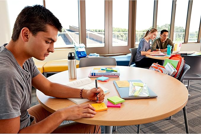 Post-it Super Sticky Lined Notes, 3 Sticky Note Pads, 4 x 6 in., School Supplies for Students, Ideal for Textbooks, Notebooks, Walls and Vertical Surfaces, Supernova Neons Collection