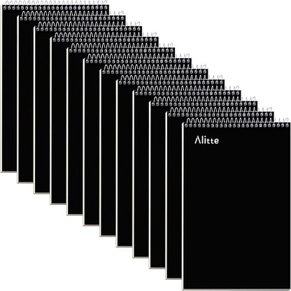 Steno Pads Spiral 6x9-12 Pack - Gregg Ruled, Perfect for Work, School, and Home Use, Easy Tear-Off Pages, White Paper - No Ink Bleeds - 80 Sheets