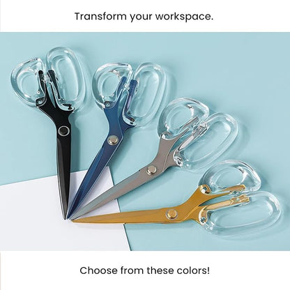 OfficeGoods 9” Stainless Steel Acrylic Scissors for Office and Home - Aesthetic and Sharp All Purpose Scissors, Perfect for Sewing, Arts and Crafts - Matte Black