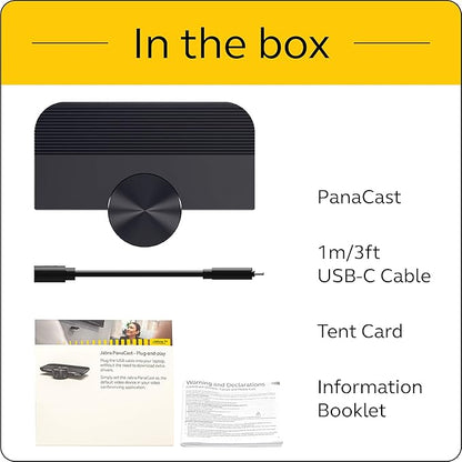 Jabra PanaCast – Intelligent 180° Panoramic-4K Huddle Room Video Camera – Inclusive Video Conferencing Camera with Full Room Coverage, Easy to Set-Up Wide Angle Webcam for Streaming