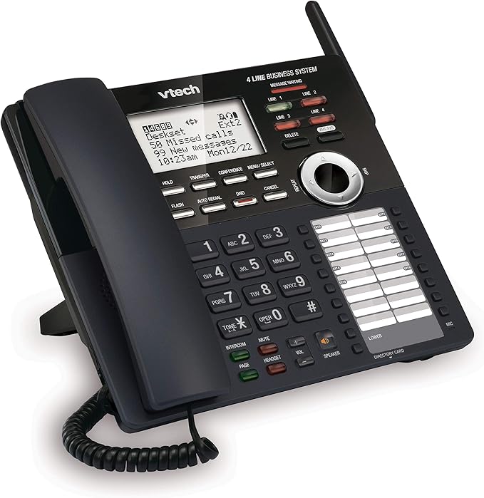VTech AM18247 Extension Deskset for VTech AM18447 Small Business System, Black