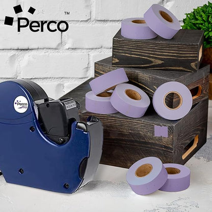 Perco 2 Line Lavender Labels - 32 Rolls, 4 Sleeves, 24,000 Blank Price and Date Gun Labels for Perco 2 Line Price and Date Guns - Made in USA
