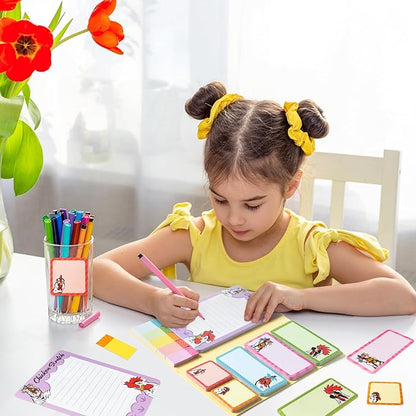 B1ykin Sticky Notes Set - Cartoon Theme Cute Self-Stick Notes Pad Teacher Appreciation Gifts， Self-Adhesive Writing Memo Pages Sticky to Do Notepad for Kids Employee School Office (Funny Chicken)