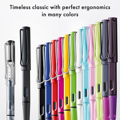 LAMY safari violet-blackberry - Fountain Pen with ergonomic grip & polished steel nib in size F - ideal for any Writing & Calligraphy - including LAMY T 10 blue cartridge - Right-Handed