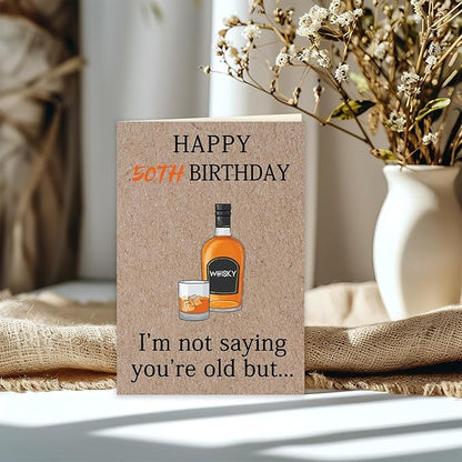 Funny 50th Birthday Gifts for Women Men, 50th Birthday Cards for Her Him, 50 Year old Bday Decorations for Man Husband Dad Mom