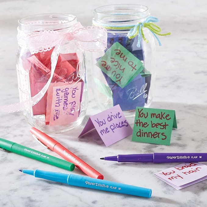 Paper Mate Flair Pen Easel Case, Medium Tip (0.7 mm), Assorted Colours, Case of 10