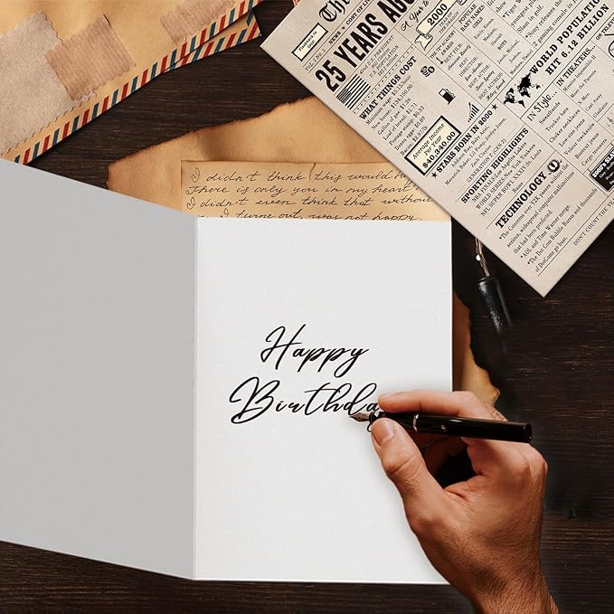 Ziwenhu Vintage 25th Birthday Cards Decorations for Men Women, Jumbo 25 Years Old Bday Card, Best Gifts for 25th Anniversary for Wife Husband, 25th Birthday Gifts, Birthday Ideas for Turning 25