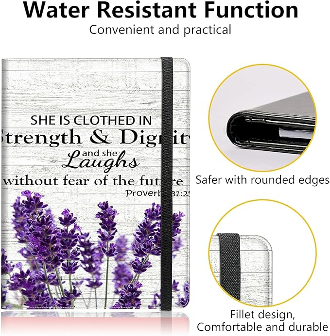 PU Leather Padfolio Folder Clipboard Portfolios Organizer Conference Document Organizer with Business Card Holder Storage Clipboard Writing Pad,Purple Lavender