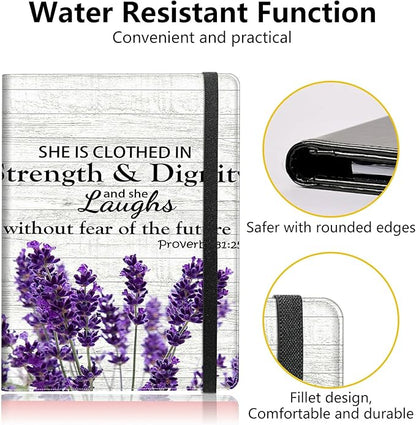 PU Leather Padfolio Folder Clipboard Portfolios Organizer Conference Document Organizer with Business Card Holder Storage Clipboard Writing Pad,Purple Lavender