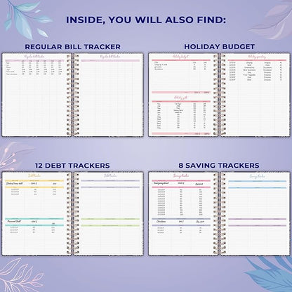 PLANBERRY Large Budget Planner & Monthly Bill Organizer with Pockets – Budgeting Book, Finance & Expense Tracker, 8.3x9.4″ (Royal Blue)