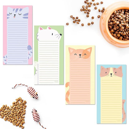 Sweetzer & Orange S&O Magnetic Notepads for Refrigerator 4 Pack, Sticky notes for Fridge Sets - Sticky Journals for Freezer - Magnetized memo sheets for cooler - 3.5” x 7”, 45 Pages