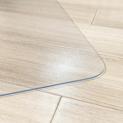 Office Chair Mat for Hardwood Floor, Desk Chair Mat with Non-Slip Texture, Rectangle Hard Floor Plastic Chair Floor Mat with Milled Edge (48"x60" inch)