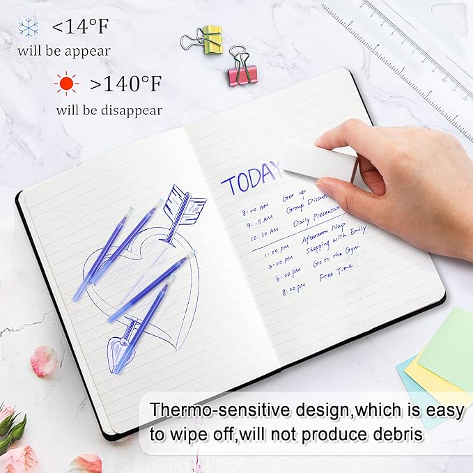 Vanstek 12 Blue Erasable Gel Pen Refills, Gel Ink Refills Compatible with FriXion & Friction Erasable Pens, Fine Point 0.7 mm, Perfect for Writing Planner & Crossword Puzzles
