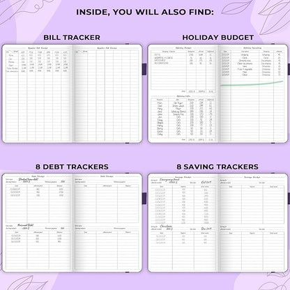 GoGirl Budget Planner – Monthly Financial Planner Organizer Budget Book. Expense Tracker Notebook Journal to Control Money, A5 (Purple)