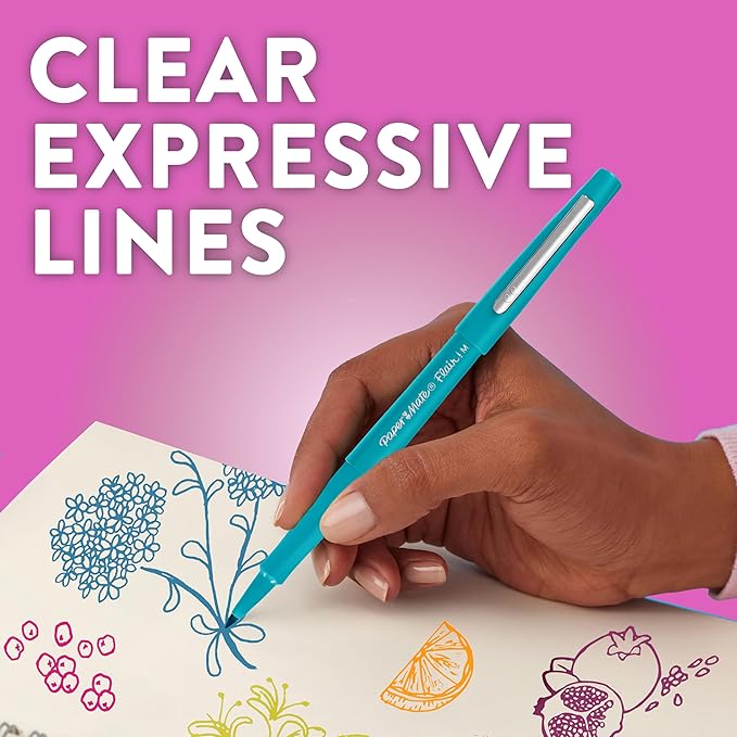 Paper Mate Flair Felt Tip Pens | Medium Point (0.7mm) | Sky Blue | 12 Count