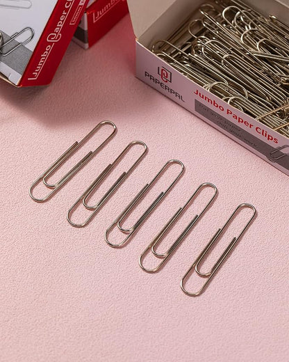 PAPERPAL Jumbo Paper Clips Smooth, 1000 Large Paperclips (10 Boxes of 100 Each), Bulk Paperclips for Office School & Personal Use, Daily DIY, 2" Silver Paper Clips Jumbo Size