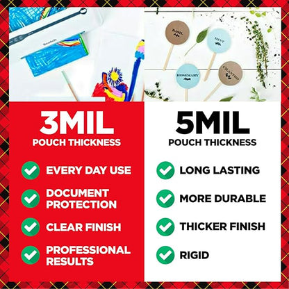 Scotch Thermal Laminating Pouches, 100 Count, Clear, 5 mil., Laminate Business Cards, Banners and Essays, Ideal Office or School Supplies, Fits Letter Sized (8.9 in. × 11.4 in.) Paper
