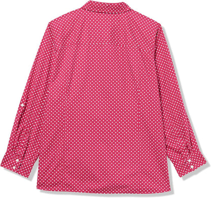 Tommy Hilfiger Women's Long Button Up Collared Shirt with Roll Tab Sleeve