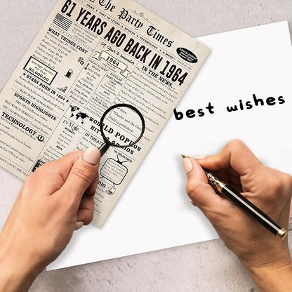 61st Birthday Card Gifts for Women Men, Retro Birthday Gifts Cards for 61 Year Old Mom Dad Husband Wife. 61 Bday Decorations Ideas