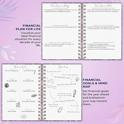 PLANBERRY Budget Planner & Monthly Bill Organizer with Pockets Premium – Home Finance & Bill Payment Organizer – Budgeting Book with Income & Expense Tracker - 7x8.5″ Hardcover (Wild Purple)