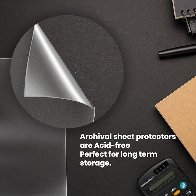 Performore 25 Pack of 8.5x14 Legal Size Heavyweight Long Clear Sheet Protectors, Plastic Legal Paper Sleeves, Clear Archival Quality for Binders Documents