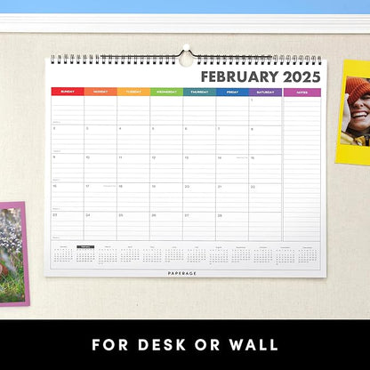 PAPERAGE Calendar 2025-12 Month (Navy), Minimalist Wall and Desk Calendar with Monthly Views and Yearly Plans – Medium (11.5 in x 14.75 in)