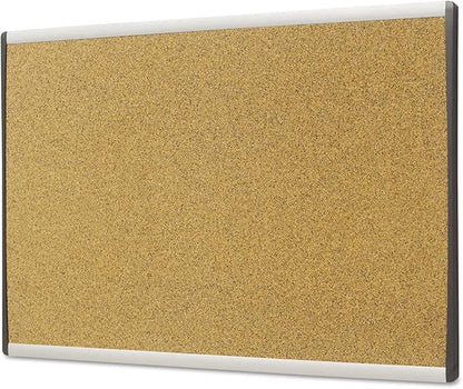 Quartet Bulletin Board, 30" x 18", Corkboard, Cubicle, Arc, Aluminum Frame (ARCB3018)