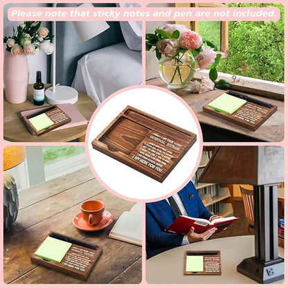 School Nurse Sticky Note Holder Wooden Notepad & Pen Holder 6.5" x 4.7" Sticky Note Pad Holder Dispenser for Desk School Nurse Work Gifts, NPA188