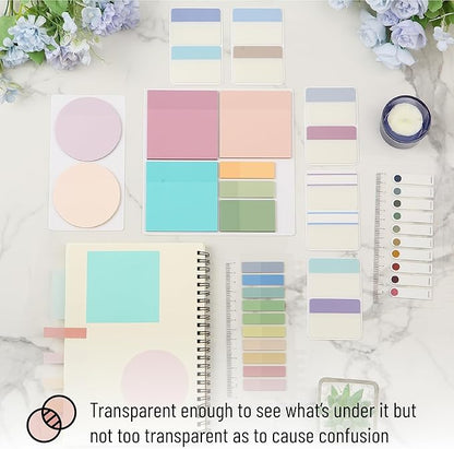 Mr. Pen- Transparent Sticky Note Set, 1000 Sheets, Colorful, Transparent Sticky Notes Set, Bible Sticky Notes Clear Sticky Notes Transparent, Bible Notes, Transparent Sticky Notes for Bible Study