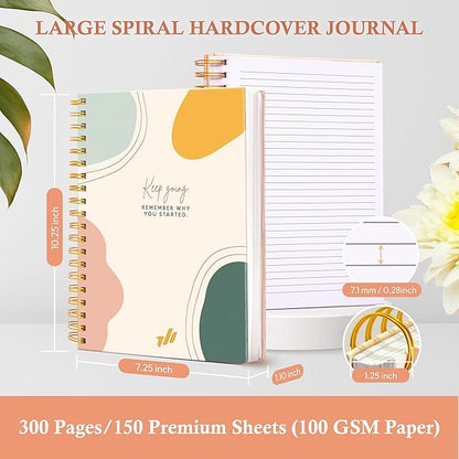 3-Pack Spiral Notebook - 10.25" x 7.25" 3 Subject Notebook, College Ruled Notebook, B5 Journaling Notebooks,100 GSM Notebook with Divider, 300-Page Notebooks for School, School Supplies