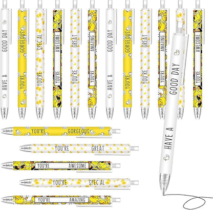 Jetec 30 Pcs Duck Pens Gifts Inspirational Cute Ballpoint Pens Bulk Motivational Employee Appreciation Gifts Black Ink for Duck Lovers Thank You Coworkers
