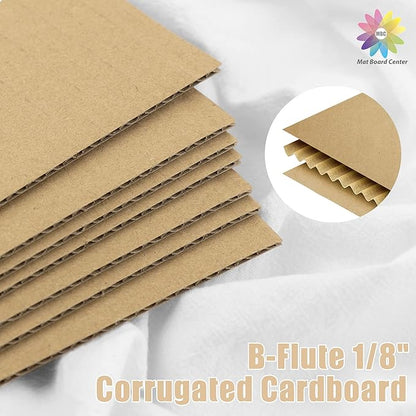 Mat Board Center, 25 pack 11x17 Brown Cardboard sheet, 1/8 inch thick, Flat Corrugated Cardboard Inserts for Packing, Shipping, Mailing, Cardboard Backing, Art Craft Card Board