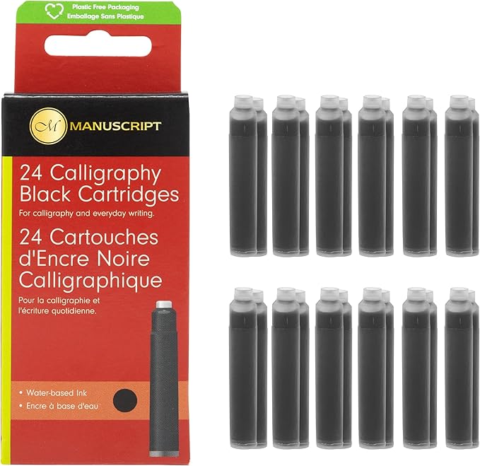 Manuscript Ink Refills - Black, Pkg of 24