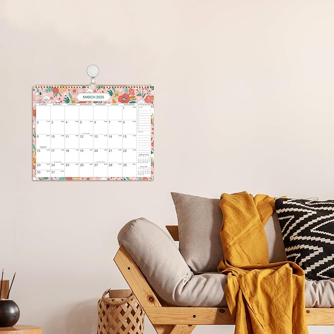2025 Wall Calendar - Wall Calendar 2025, Jan. 2025 to Jun. 2026, 14.8" x 11.4" Monthly Wall Calendar with Julian Date, Calendar 2025 with Thick Paper