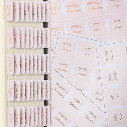 Mr. Pen- Bible Tabs, 75 Tabs, Soft Blush, Bronze Foil Embossed Lettering, Laminated Bible Tabs for Women and Men, Bible Tabs for Study Bible Index Tabs, Bible Book Tabs, Bible Labels Tabs