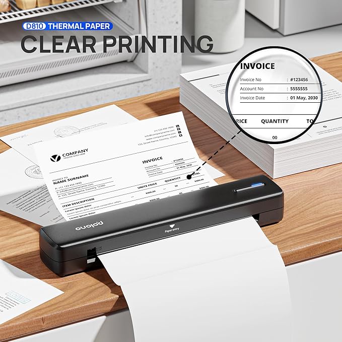 POLONO D810 Thermal Printer Paper 8.5 x 11 Inch, Advanced Thermal Printing, US Letter Size Thermal Paper Compatible with D810, Folded, Continuous, Size 8.5" x 11", 200 Sheets