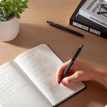 U Brands Cambria Mechanical Pencils, Set of 2, Midnight Black, Soft Touch, Medium (0.7 mm) Point, Lead and Eraser Refills